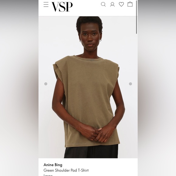Anine Bing shoulder pad tshirt - Picture 1 of 9